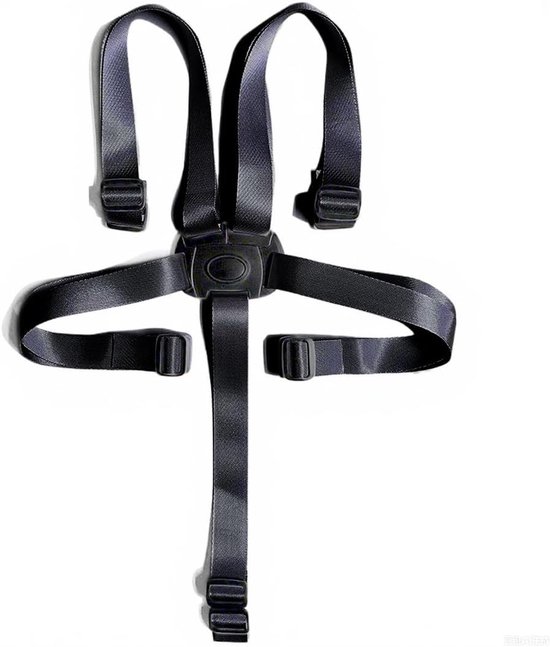 Kinderstoel Gordel - Veiligheidsriem Baby - Veilig Zitten - Universeel Verstelbaar - 5-Punts Systeem - Zwart van Merkloos