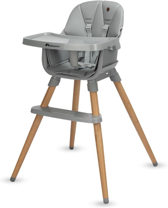 Kinderstoel - Groei Stoel - Aan Tafel Zitten - 4 Zitstanden - 9-60 kg - Grijs