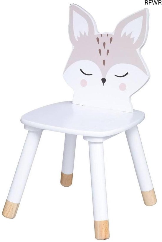 Kinderstoel - Hoge stoel - Eten aan tafel - Scandinavisch design - 28 x 28 x 52.5 cm - Wit