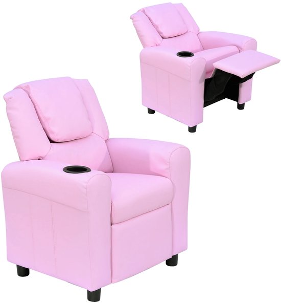 Kinderstoel - Kinderzetel - Kindersofa - Kinderbankje - Relaxstoel - Roze - 62 x 56 x 69 cm