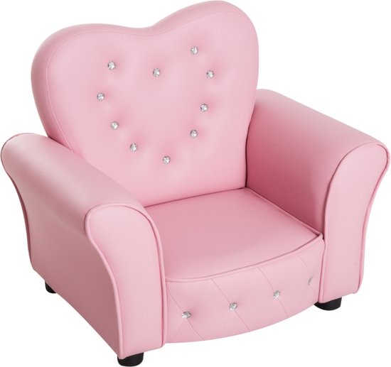 Kinderstoel - Kinderzetel - Kindersofa - Kinderbankje - Roze- L59 x B41,5 x H49 cm van Merkloos