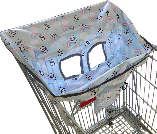 Kinderstoel Kussenhoes met Dierenprint - Universele Stoelverhoger Hoes - Panda Patroon - Zitkussen voor Kinderstoel en Winkelwagen - Baby Stoelbeschermer - Comfortabel en Afneembaar Zitkussen - Veilig en Hygiënisch van Merkloos