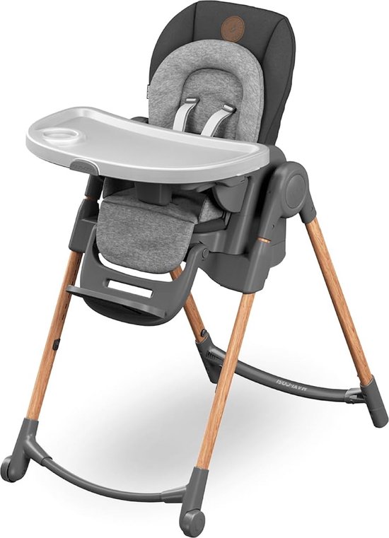 Kinderstoel, meegroeiend, 0-14 jaar, tot 60 kg, hoge stoel voor baby's, 9 hoogtestanden, 5 hellingsposities, 4 tabletposities, compact opvouwbaar van Kinder