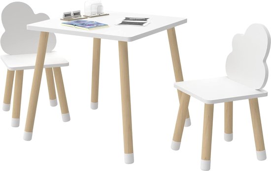 Kinderstoel met 2 stoelen - Hoogwaardige kindermeubelset voor de ideale kinderkamer, eenvoudige montage, meubels voor baby- en peuterkamer. van Merkloos