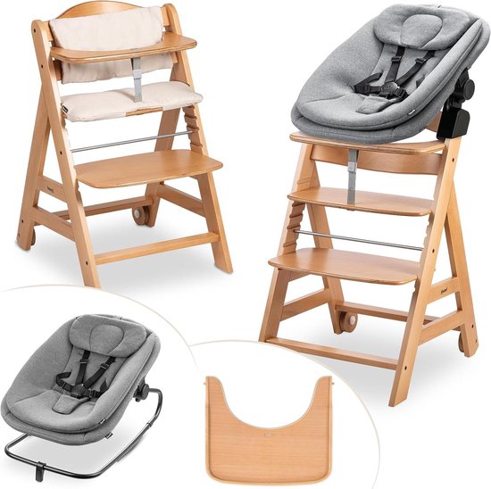 Kinderstoel met Newborn Set - Hoge stoel baby - Aan tafel zitten - Meegroeiend met accessoires