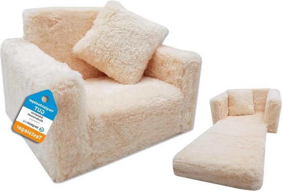 Kinderstoel met relaxfunctie en knuffelzitting - beige kinderzetel van Kinder