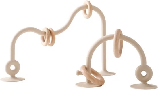 Kinderstoel speelgoed met zuignap - Crème - Speeltje - Baby - Educatief - Montessori - Doolhof - Bijtring - Bijtspeelgoed van Kinder