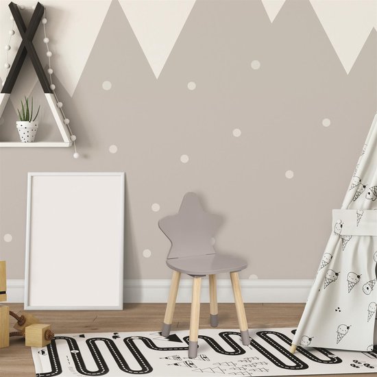Kinderstoel Ster Grijs in Hout  - Kinderen - Kinderkamer - Babykamer - Deco van Kinder