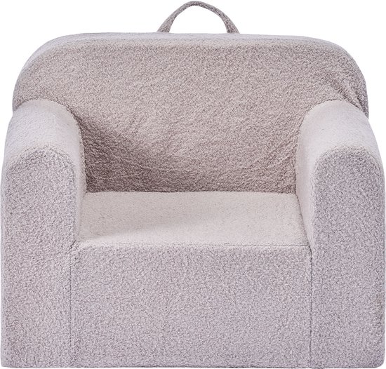 Kinderstoel van Schuimrubber met Armleuningen en Handgreep, Comfortabele Peuterbank met Wasbare teddybeerbekleding en Duurzame 28d-Spons, Perfect Voor De Speelkamer, Slaapkamer of Woonkamer, Attent Cadeau Voor Kinderen, Grijs van Merkloos