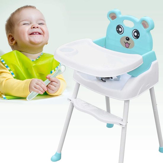 Kinderstoel voor babystoel, tafel en stoelen voor baby's, eten, huis, draagbaar, kinderzitje, multifunctioneel, verstelbaar, 4-in-one van Merkloos