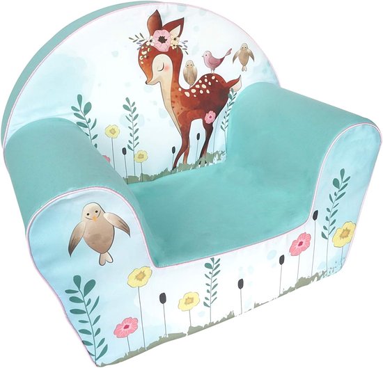 Kinderstoel voor Kinderen van Katoen, Turquoise, Licht & Stabiel
