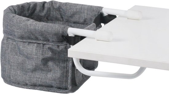 Kinderstoel voor Pop tot 60 cm - Tafelzitje met Veiligheidsgordel - Jeans Grijs van Merkloos