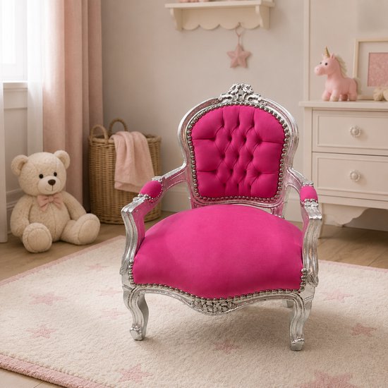 Kinderstoel Zilver Roze 1