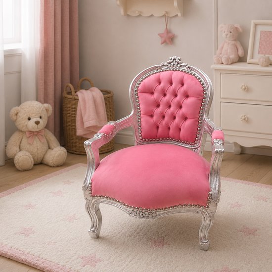 Kinderstoel Zilver Roze