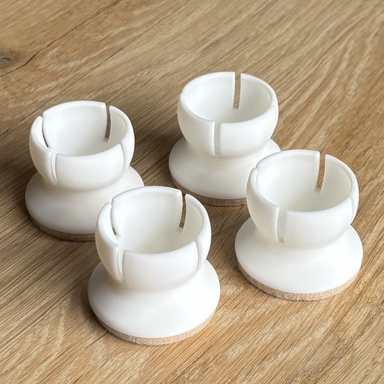 Kinderstoelpoot Vloer Beschermers met Vilt - 4 stuks Stoelpoot Doppen Wit - Anti Kras - Geschikt voor IKEA ANTILOP Kinderstoel - Poot Beschermers Vilt - Wit