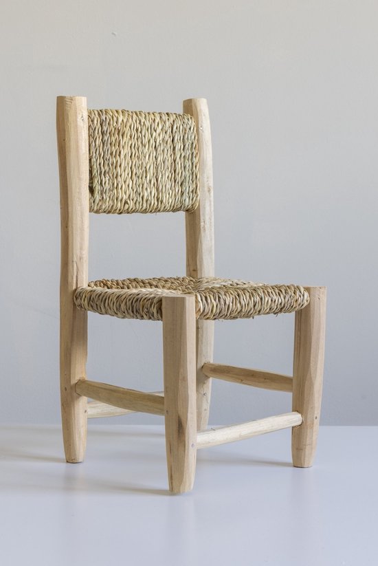 Kinderstoeltje Rotan/Hout - Stoel - Marrakech - Handmade van Merkloos