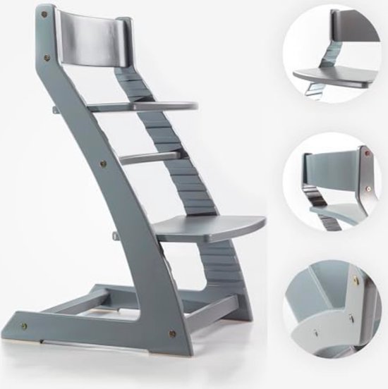 Kinderstoeltje voor Peuter - Kinderstoeltje Hout Peuter - Kinderstoeltje voor Peuter Hout - 50D x 45B x 80H cm - Grijs van Kinder