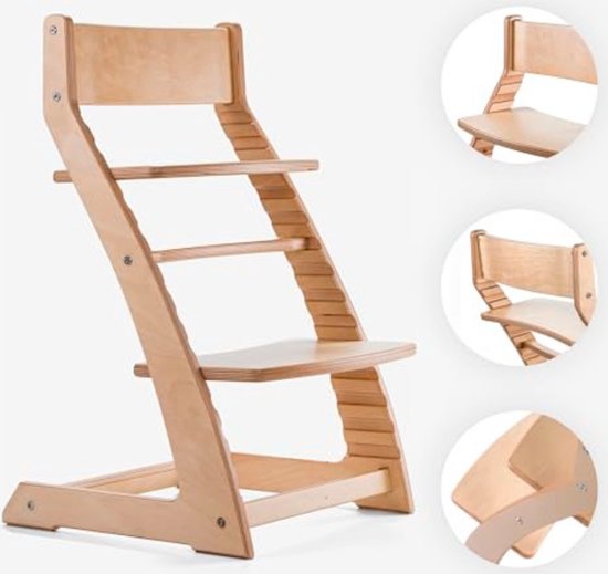 Kinderstoeltje voor Peuter - Kinderstoeltje Hout Peuter - Kinderstoeltje voor Peuter Hout - 50D x 45B x 80H cm - Natur van Kinder