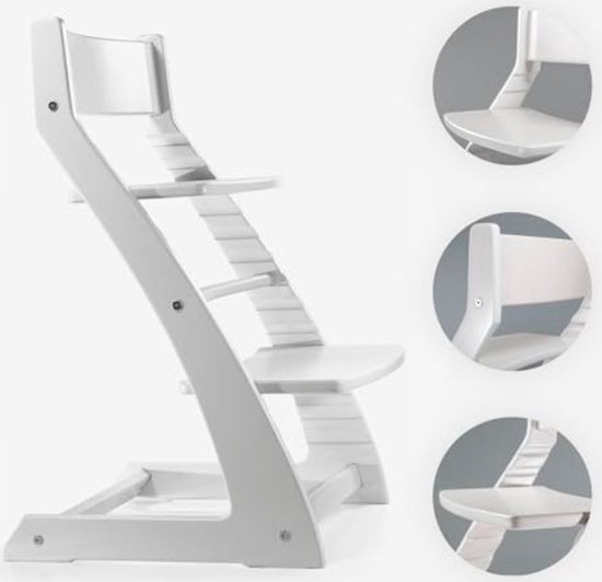 Kinderstoeltje voor Peuter - Kinderstoeltje Hout Peuter - Kinderstoeltje voor Peuter Hout - 50D x 45B x 80H cm - Wit van Kinder