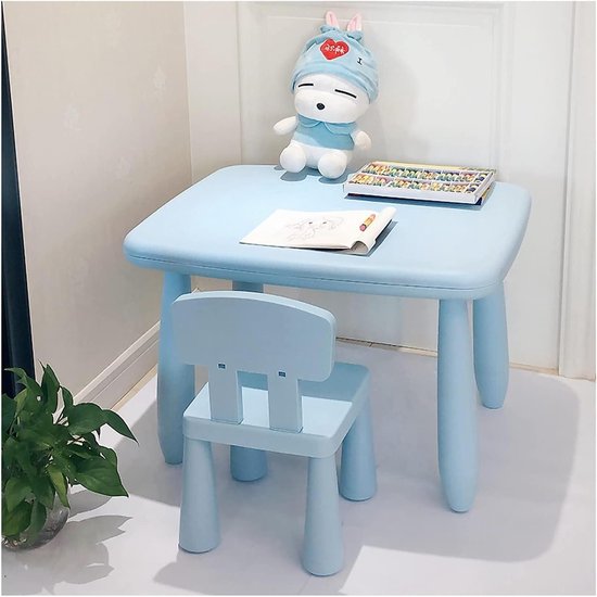 Kindertafel Stoel - Activiteitenmeubel - Spelen en Leren - Verstelbare Hoogte - 100 Kg Draagkracht - Transparant