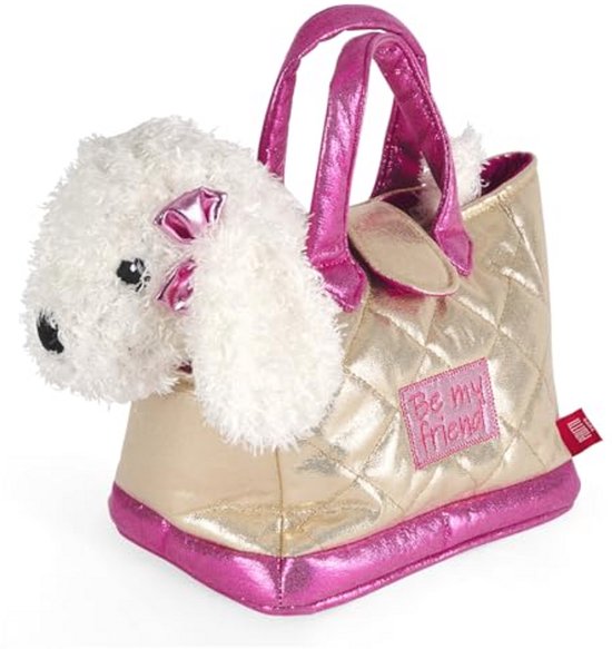 Kindertas met Afneembare Knuffel voor Meisjes - Zachte Handtas voor Peuters 3-6 Jaar - Speelgoed Tas in Roze en Blauw - 30x15x20 cm van Merkloos
