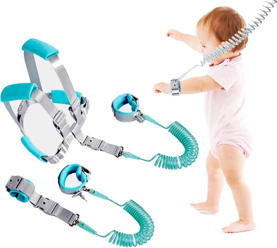 Kindertuigje - Polstuigje en wandeltuigje - met slotje - Tuigje Kind - Veiligheidstuigje - looplijn - Verstelbaar & Comfortabel - 2,5m van Merkloos