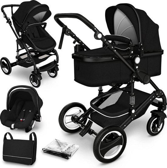 Kinderwagen 3 in 1 - met luiertas - Zwart van Kinder