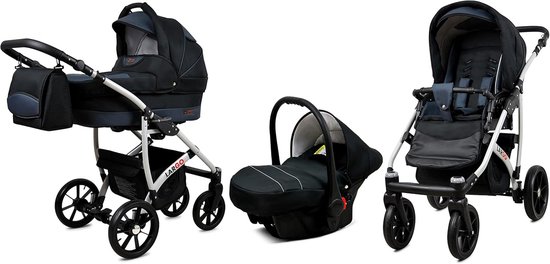 Kinderwagen 3-in-1 Reiswieg Autostoel Inclusief Regenhoes Voetenzak van Merkloos