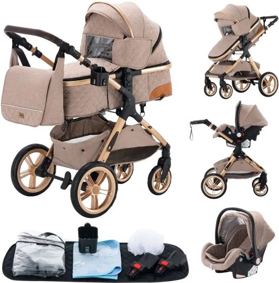 Kinderwagen - Buggy - Kinderwagen 3 In 1 - Kinderwagens & Buggy's - Kinderwagens - Baby van Luxe Trendzz