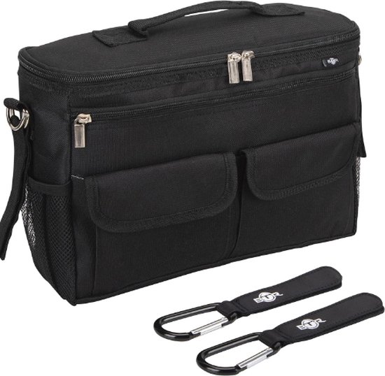 Kinderwagen buggy organizer tas met verschillende vakken, zwart. van Kinder