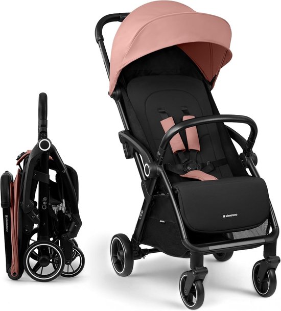 Kinderwagen Buggy tot 22 kg - Automatisch Opvouwbaar, Verstelbare Rugleuning, Lichtgewicht en Compact, Roze