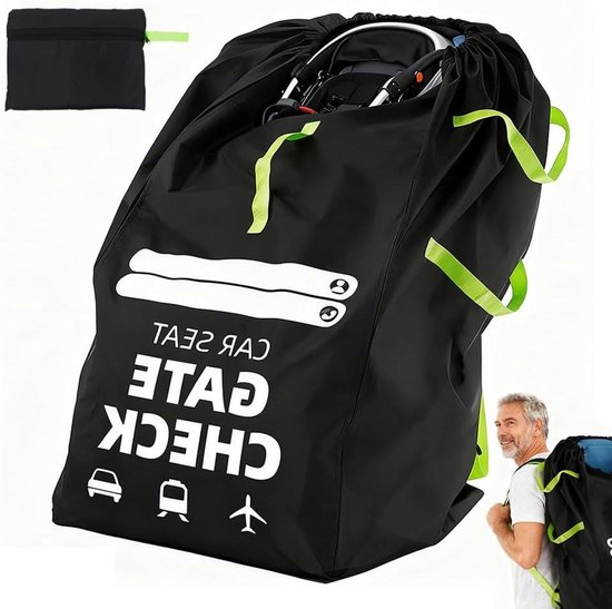 Kinderwagen Draagtas - Reistas met Riem - Waterdicht - Autostoel - Universeel Geschikt van Merkloos