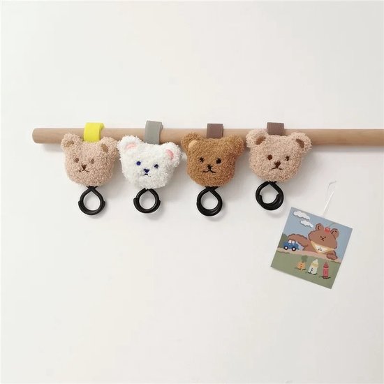 Kinderwagen haak beer - Khaki - 2 stuks van Kinder