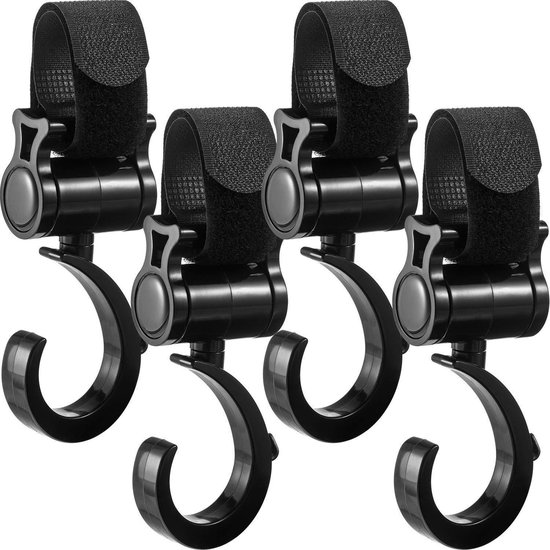 Kinderwagen Haakjes - 4 stuks - Boodschappentassen ophangen - Buggy Clipjes - Tassenhaak - Kinderwagen Tassenhaak - Buggy Haak - Voor boodschappentas, speelgoed, luiertas, winterdeken, kinderwagenaccessoires van Kinder