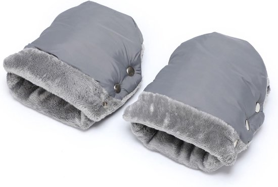 Kinderwagen Hand Muff - Wanten Kinderwagen - Winterse Uitjes - Spatwaterdicht Winddicht - 16 x 21 x 6 cm - Grijs