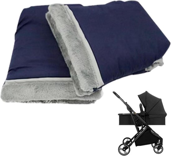 Kinderwagen Handmof - Kinderwagen Mof - Handen Warm Houden - Verdikt Winddicht Nylon - 23x18.5x3 cm - Zwart