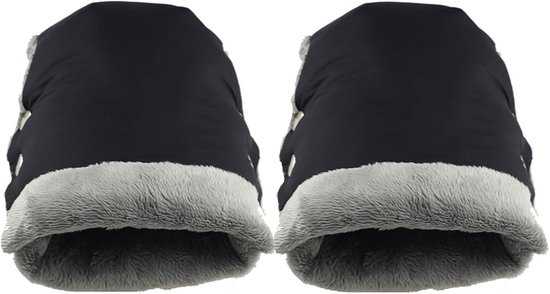 Kinderwagen Handmof - Wanten Kinderwagen - Warm Blijven - Spatwaterdicht Fleece - 16 x 21 cm - Zwart