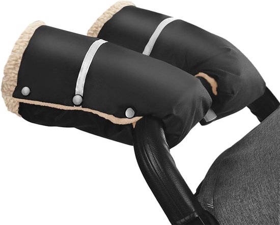 Kinderwagen Handmoffen - Baby Wandelwagen - Winterse Wandelingen - Waterdicht Winddicht - Universele Maat - Zwart