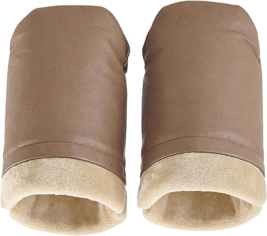 Kinderwagen Handmuff - Warme Kinderwagen Accessoires - Buiten Wandelen - Fleece Voering - 26 x 20 cm - Kaki