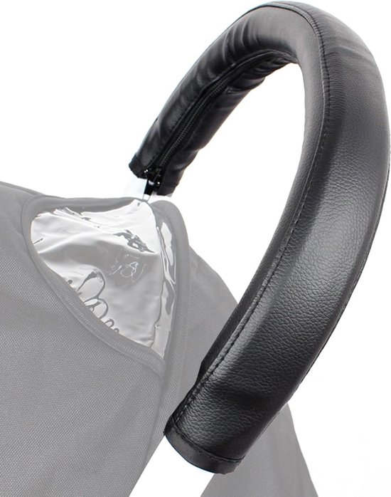 Kinderwagen Handvathoes, 2 stuks leren kinderwagen handvat, kinderwagen buggy handvathoes, kunstleren armsteun beschermhoes, waterdicht, absorbeert zweet, voor kinderwagens, zwart van CalMyotis