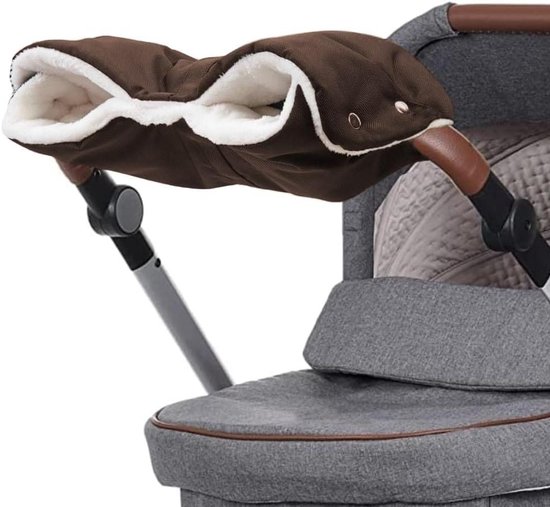 Kinderwagen Handwarmer - Buggy Mof - Wandelen met Baby - Waterdicht en Winddicht - 53 x 25 cm - Bruin