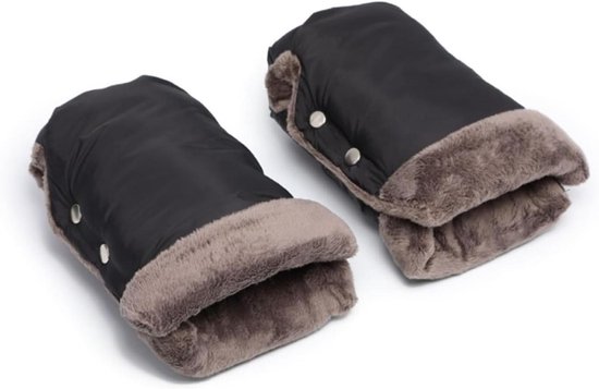 Kinderwagen Handwarmers - Moffen Paar - Buiten Wandelen - Waterdicht Winddicht - 25 x 16 cm - Zwart
