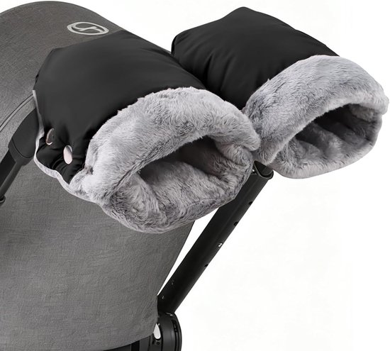 Kinderwagen Handwarmers - Mouwen Pram - Winterse Wandelingen - Waterdicht Winddicht - Universele Maat - Zwart
