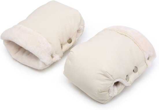 Kinderwagen Handwarmers - Muff Wanten - Wandelwagen Warm Houden - Winddichte Bescherming - 16x21x6cm - Beige