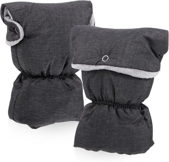 Kinderwagen Handwarmers - Wanten voor Ouders - Wandelen in de Kou - Drielaagse Stoffering - 28x23 cm - Donkergrijs