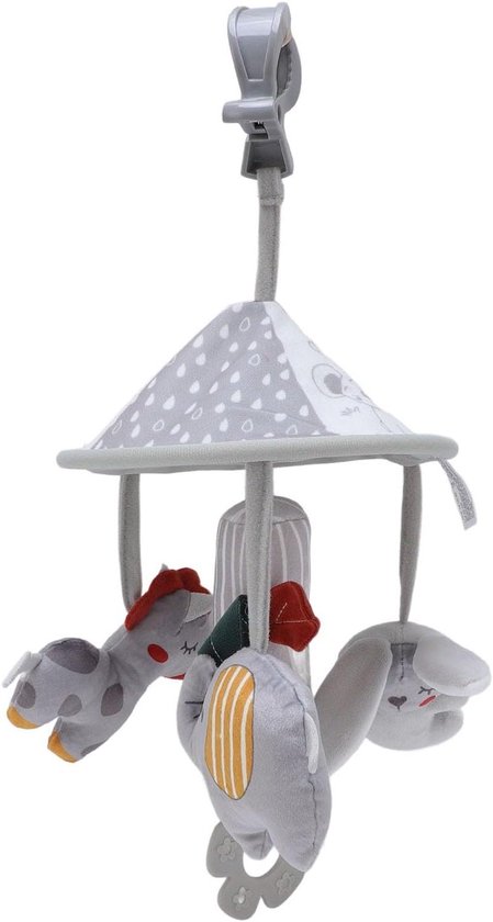 Kinderwagen Hangspeelgoed - Pluche Dier - Baby Vermaak - Scandinavisch Design - 32 cm - Grijs