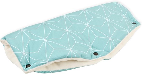 Kinderwagen Mof - Buggy Handwarmer - Warme Handen - Handgemaakt in EU - 48 x 23 cm - Mint Diamant