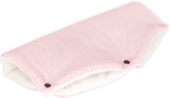 Kinderwagen Mof - Buggy Handwarmer - Warme Handen - Handgemaakt In EU - 48x23 cm - Roze Bladeren