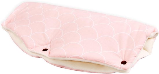 Kinderwagen Mof - Buggy Handwarmer - Warme Handen Houden - Handgemaakt in EU - 48 cm breed - Pastelroze met wit