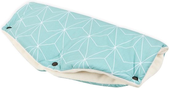 Kinderwagen Mof - Buggy Handwarmer - Warme Handen Houden - Met Drukknopen - 48 cm breed - Mint met diamant